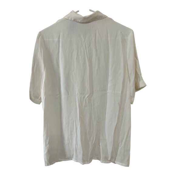 Vintage 1980s Christie & Jill Women’s Size 4 Ivory Short Sleeve Blouse – Made in - Picture 6 of 7